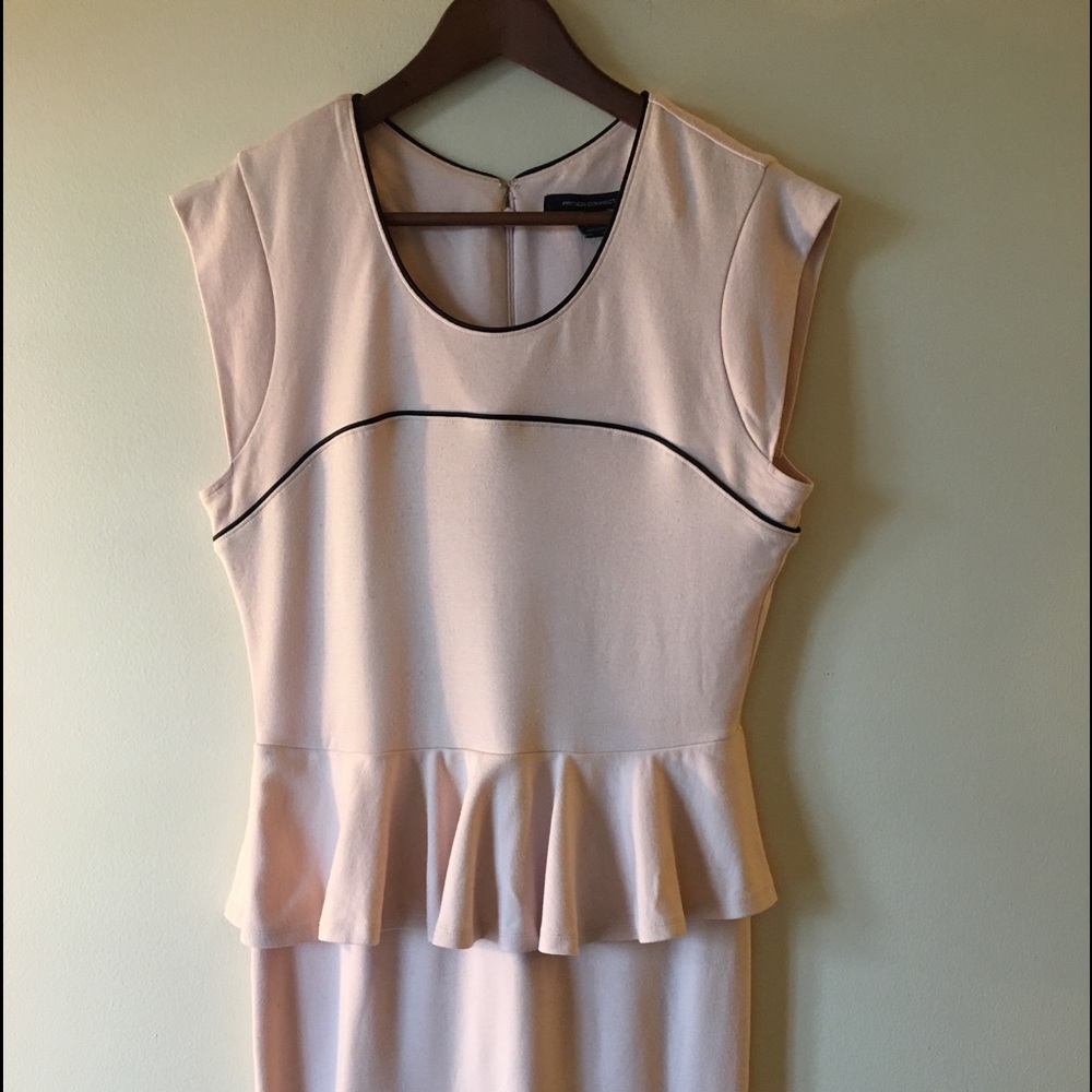 Powder Pink w/Black Trim Ruffled Dress